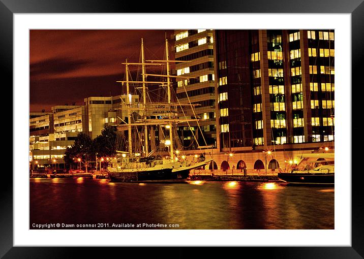 Lord Nelson at Canary Wharf, Docklands Framed Mounted Print by Dawn O'Connor
