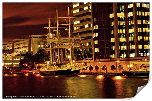 Lord Nelson at Canary Wharf, Docklands Print by Dawn O'Connor