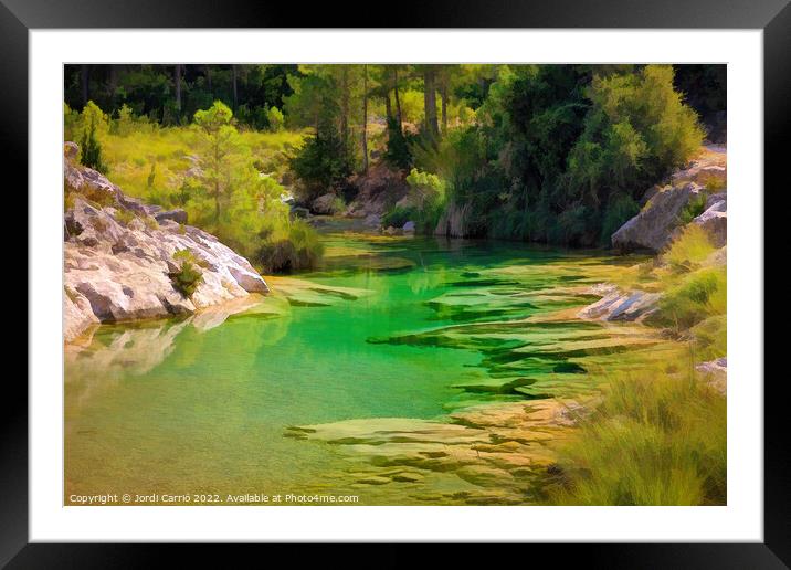 Emeralds in the Beceite Fishery - CR2009-3495-ABS Framed Mounted Print by Jordi Carrio