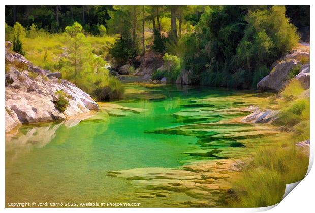 Emeralds in the Beceite Fishery - CR2009-3495-ABS Print by Jordi Carrio