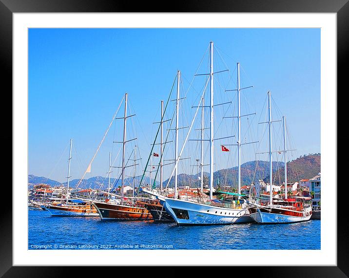 Tall Ships in Turkey Framed Mounted Print by Graham Lathbury