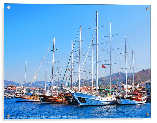 Tall Ships in Turkey Acrylic by Graham Lathbury
