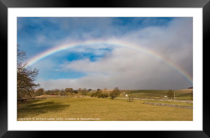 Bowlees Teesdale Rainbow Framed Mounted Print by Richard Laidler