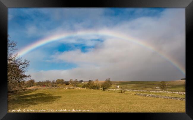 Bowlees Teesdale Rainbow Framed Print by Richard Laidler