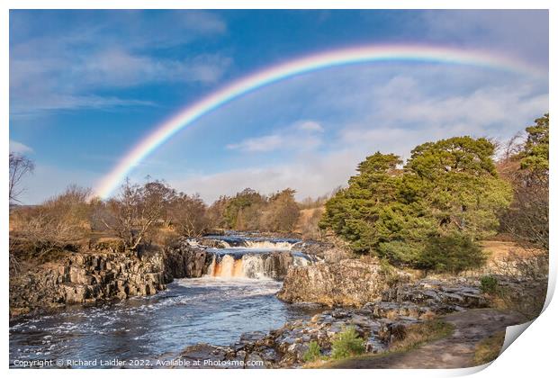 Rainbow at Low Force Waterfall Print by Richard Laidler