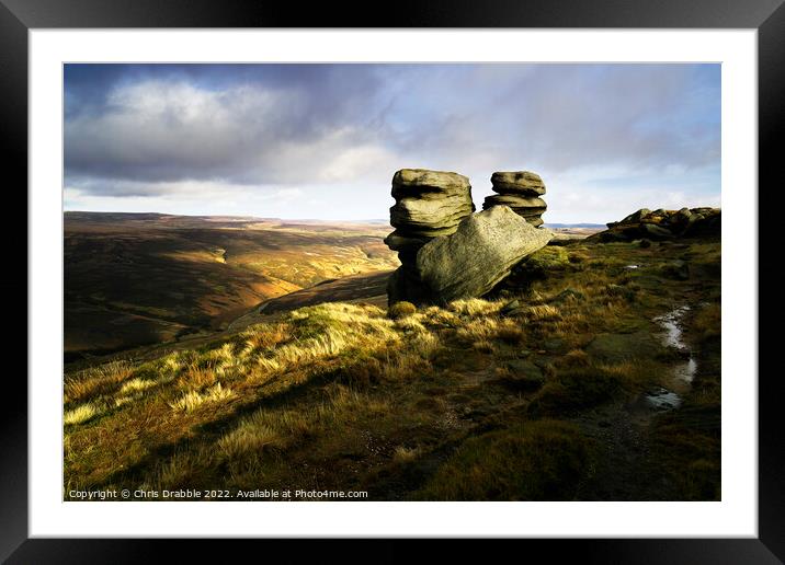 Kinder Scout's Northern Edges Framed Mounted Print by Chris Drabble