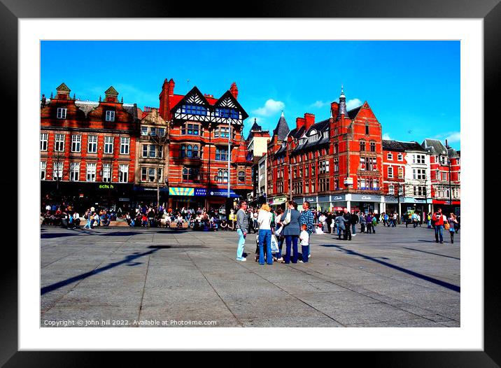 Nottingham city square. Framed Mounted Print by john hill