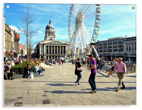 City square. Nottingham. Acrylic by john hill