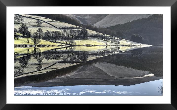 Ladybower reflections Framed Mounted Print by Chris Drabble