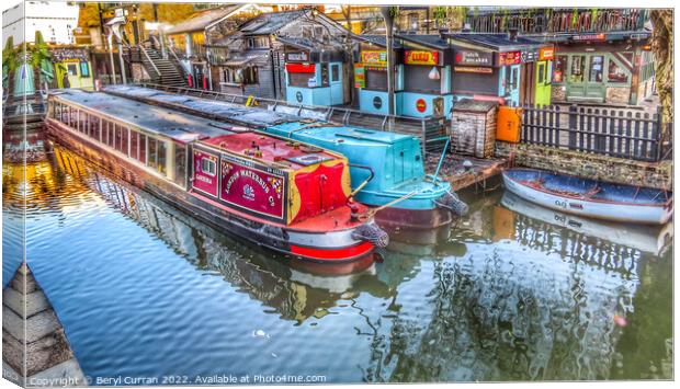 Serene Canal Tour in Camden Canvas Print by Beryl Curran