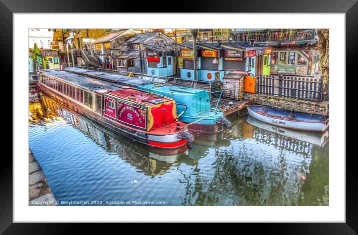 Serene Canal Tour in Camden Framed Mounted Print by Beryl Curran