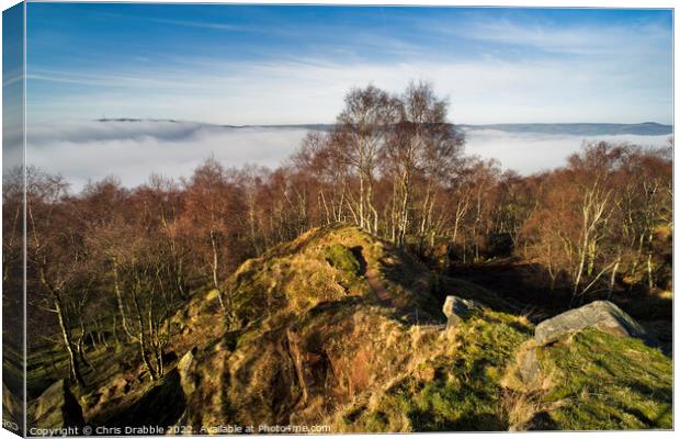Mist inversion in the Derwent Valley Canvas Print by Chris Drabble