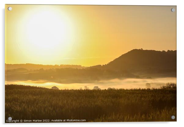 Shropshire Sunrise Acrylic by Simon Marlow