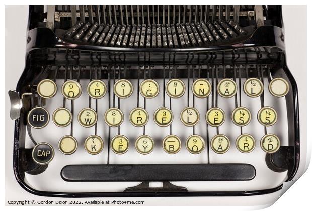 The original wireless keyboard on an old typewriter, and no battery to boot Print by Gordon Dixon