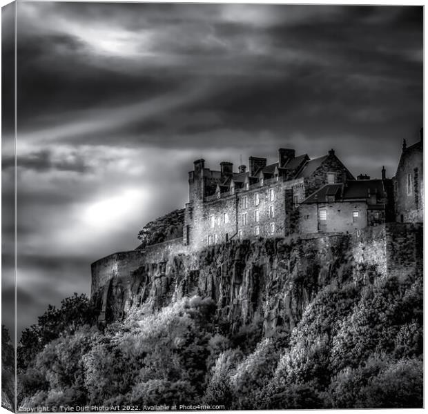 Stirling Castle in Monochrome Canvas Print by Tylie Duff Photo Art
