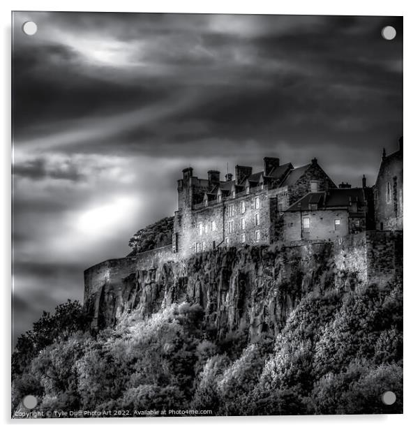 Stirling Castle in Monochrome Acrylic by Tylie Duff Photo Art