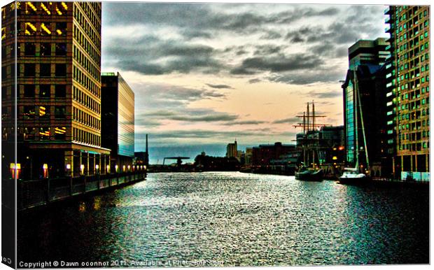 Docklands Sunset Canvas Print by Dawn O'Connor