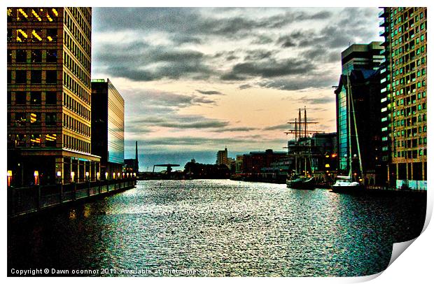 Docklands Sunset Print by Dawn O'Connor