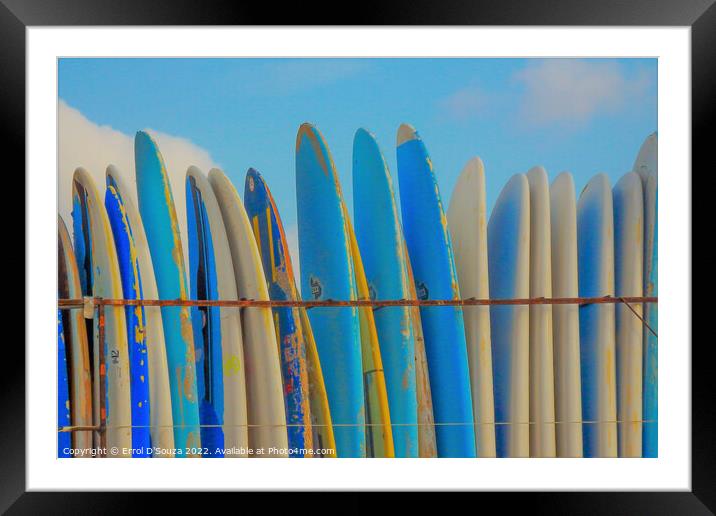 Surfboards Stack Framed Mounted Print by Errol D'Souza