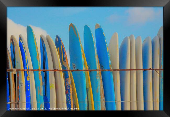 Surfboards Stack Framed Print by Errol D'Souza