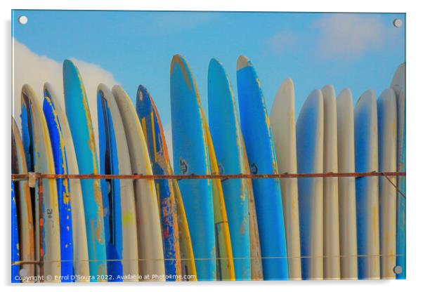 Surfboards Stack Acrylic by Errol D'Souza