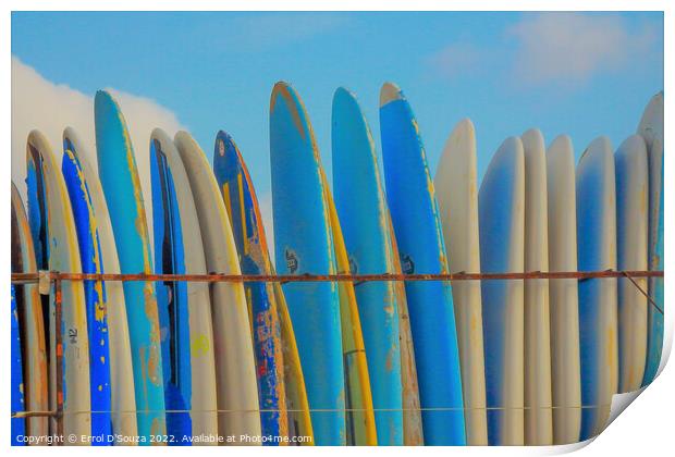 Surfboards Stack Print by Errol D'Souza