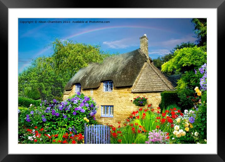 English Cottage Garden Framed Mounted Print by Alison Chambers