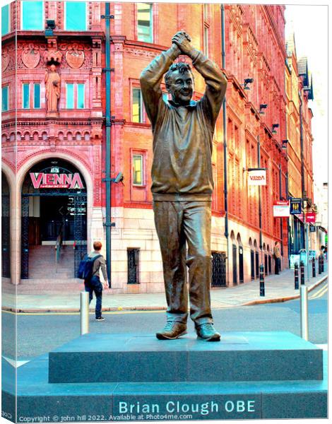 Brian Clough statue. Canvas Print by john hill