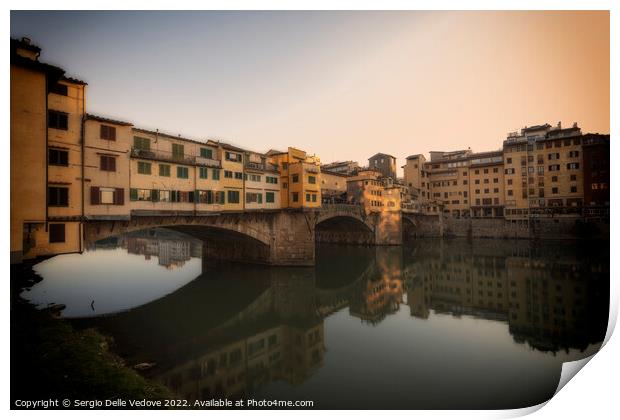 Ponte Vecchio bridge in Florence, Italy Print by Sergio Delle Vedove