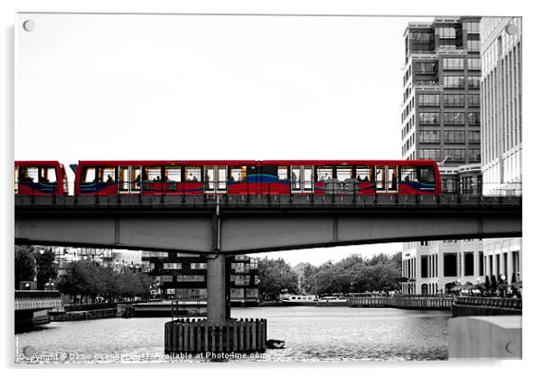 Docklands Light Railway, DLR Acrylic by Dawn O'Connor