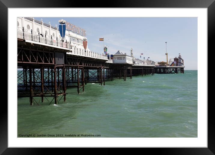 Brighton Pier at high tide Framed Mounted Print by Gordon Dixon