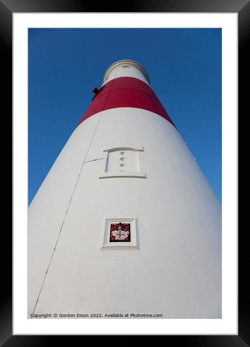 Looking towards the top of Portland Bill lighthouse Framed Mounted Print by Gordon Dixon