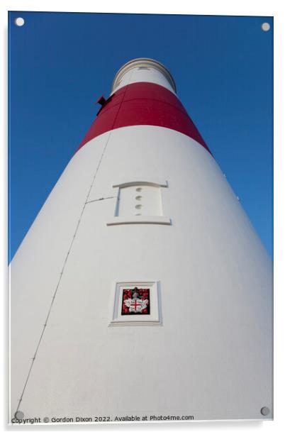 Looking towards the top of Portland Bill lighthouse Acrylic by Gordon Dixon