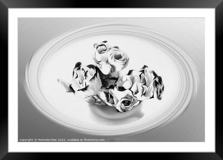 Silver bouquet Framed Mounted Print by Marinela Feier