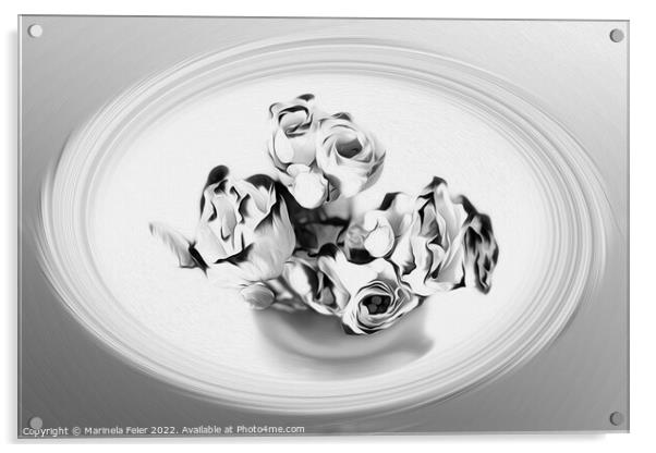 Silver bouquet Acrylic by Marinela Feier