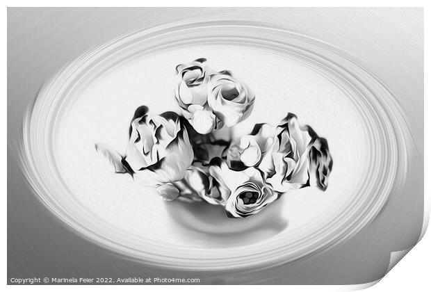 Silver bouquet Print by Marinela Feier