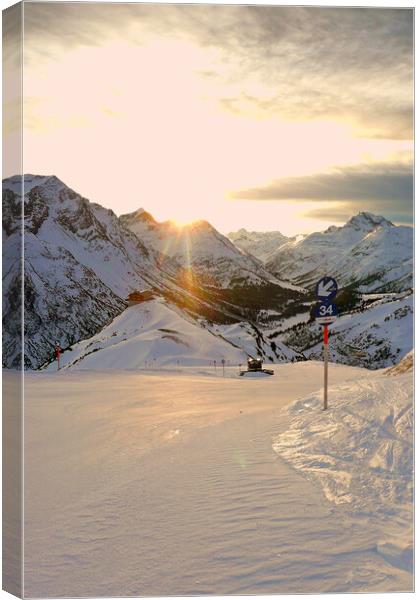 Lech am Arlberg Austrian Alps Austria Canvas Print by Andy Evans Photos