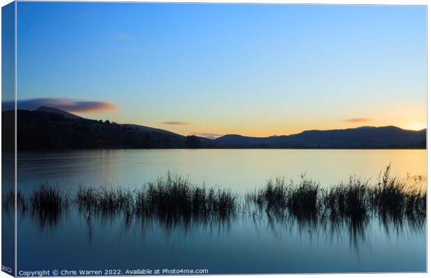 Sunset over Llyn Tegid Bala Lake Snowdonia Wales Canvas Print by Chris Warren