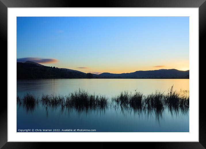Sunset over Llyn Tegid Bala Lake Snowdonia Wales Framed Mounted Print by Chris Warren