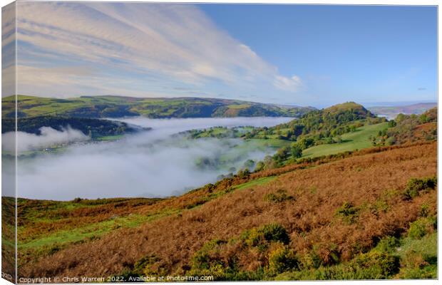 Early morning mist in the Dee Valley Canvas Print by Chris Warren