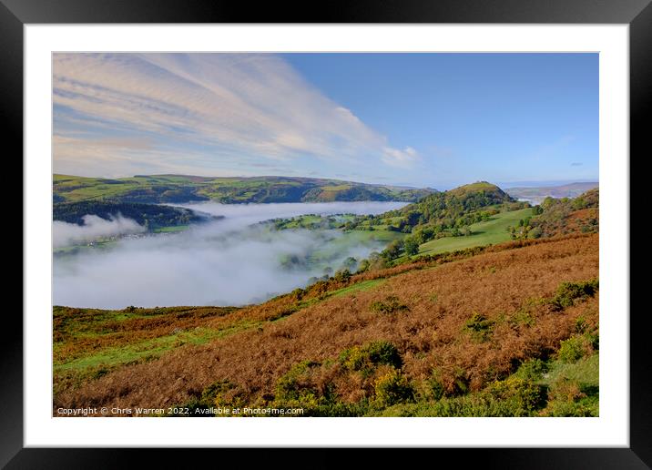 Early morning mist in the Dee Valley Framed Mounted Print by Chris Warren