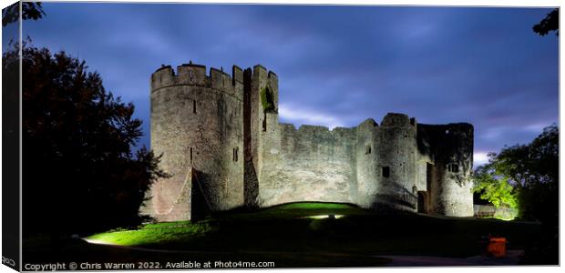 Chepstow Castle at twilight Canvas Print by Chris Warren