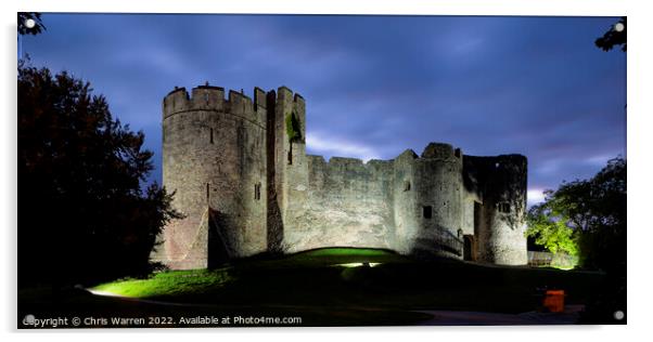 Chepstow Castle at twilight Acrylic by Chris Warren
