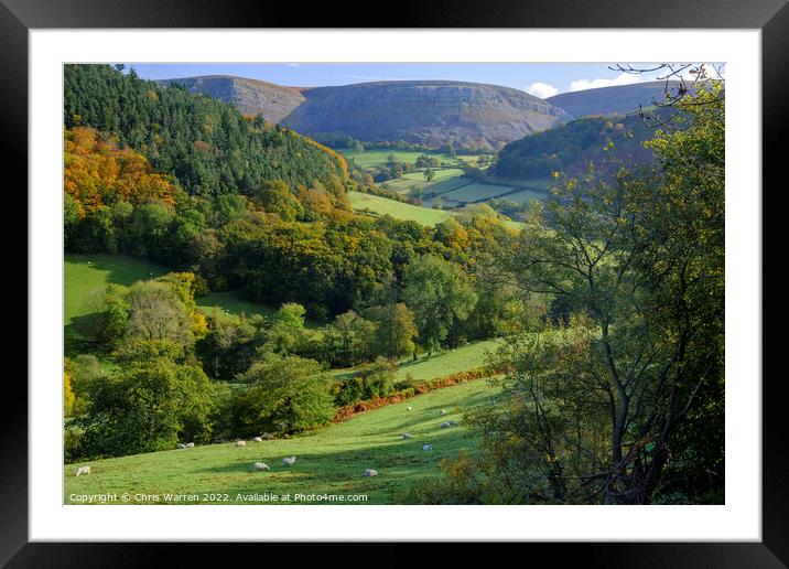 Autumn colours at Eglwyseg near the Horseshoe Pass Framed Mounted Print by Chris Warren