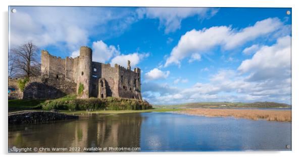 Laugharne Castle Laugharne Carmarthenshire Acrylic by Chris Warren