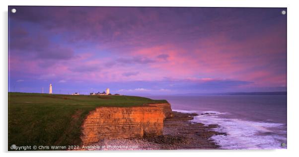 Nash Point Lighthouse in the evening light Acrylic by Chris Warren