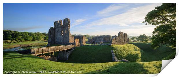 Ogmore Castle Mid Glamorgan Wales Print by Chris Warren