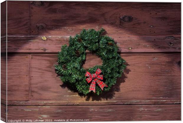 Christmas Wreath Canvas Print by Philip Lehman