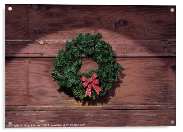 Christmas Wreath Acrylic by Philip Lehman