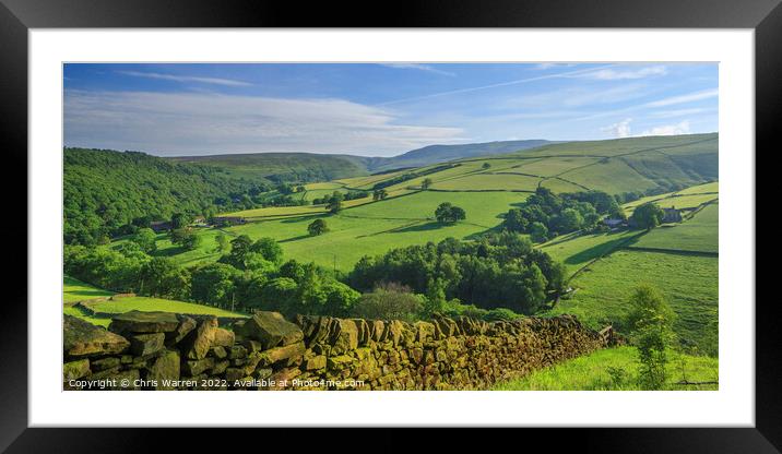 Hayfield High Peak Derbyshire England Framed Mounted Print by Chris Warren